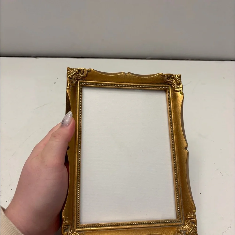 Antique Ornate Picture Photo Frame Goldtone Home Décor Engraving Decoration VTG